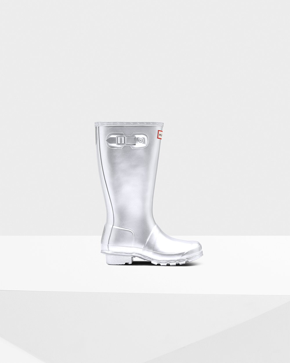 Kids Hunter Original Big Metallic | Rain Boots Silver | NZ-9183-ZQKM